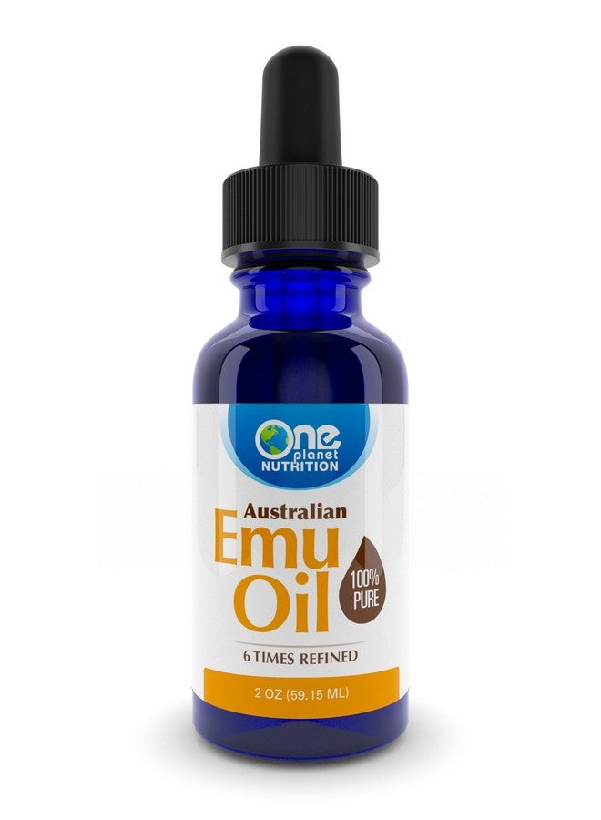 One Planet Nutrition Australian Emu Oil 2 Oz, Pure & Natural, 6X Refined, Cold Pressed For Face & Hair, Transdermal (Easy Absorption), Non-Gmo, Gluten-Free, For Skin Hydration