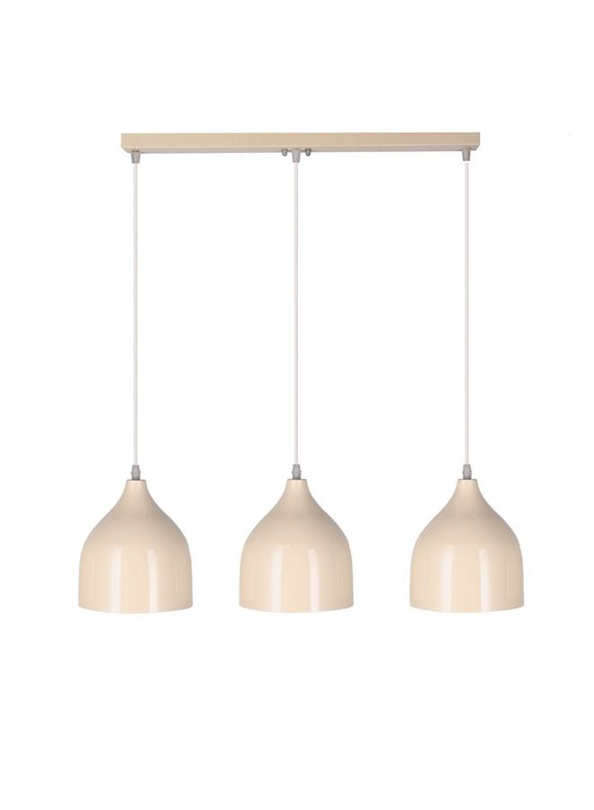 El Rawda Lighting Funnel Triple Ceiling Lamp | modern decorative LED E27 pendant light ceiling lamp hanging | suitable for any room | Color: Beige | Size: 70x65 cm - Image 1