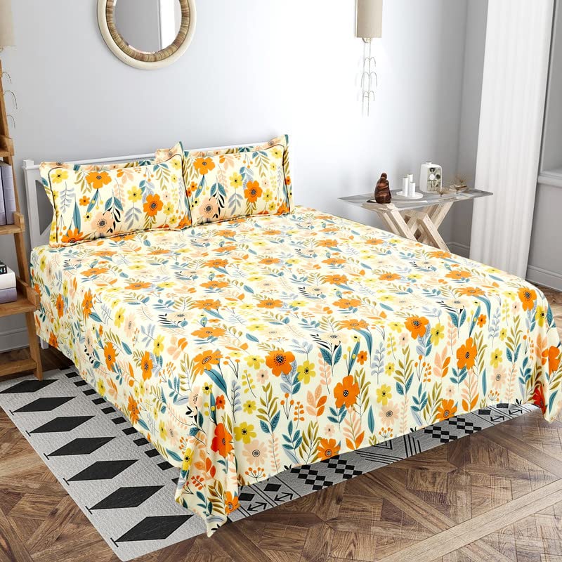 BSB مجموعة كينغستون من BSB HOME - ملاءات سرير كينغ الترا مع 2 غطاء وسادة كينغ | ملاءات فاخرة ناعمة، قابلة للتنفس، مقاومة للانكماش (مجموعة مكونة من 3 قطع، 108X108 بوصة أو 274X274 سم، مزخرفة بألوان زاهية، قطن) - Image 1