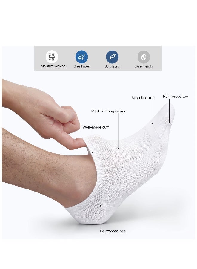 Men's Invisible Low Cut Cotton Socks 6 Pairs Non Slip Athletic Short Sock Ideal for Active Lifestyle - Image 2