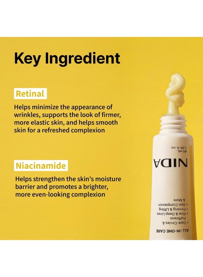 NIDA 2 Pcs NIDA Revive Eye Cream For Face And Neck | Probiotics Lystate Solution, Retinal, Peptide Complex, Bakuchiol | Wrinkles, Fine Lines, Cell Turnover, Firm Skin Texture, Radiant Skin - Image 4