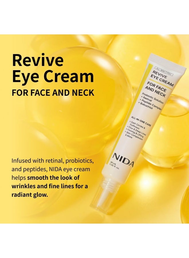 NIDA 2 Pcs NIDA Revive Eye Cream For Face And Neck | Probiotics Lystate Solution, Retinal, Peptide Complex, Bakuchiol | Wrinkles, Fine Lines, Cell Turnover, Firm Skin Texture, Radiant Skin - Image 2