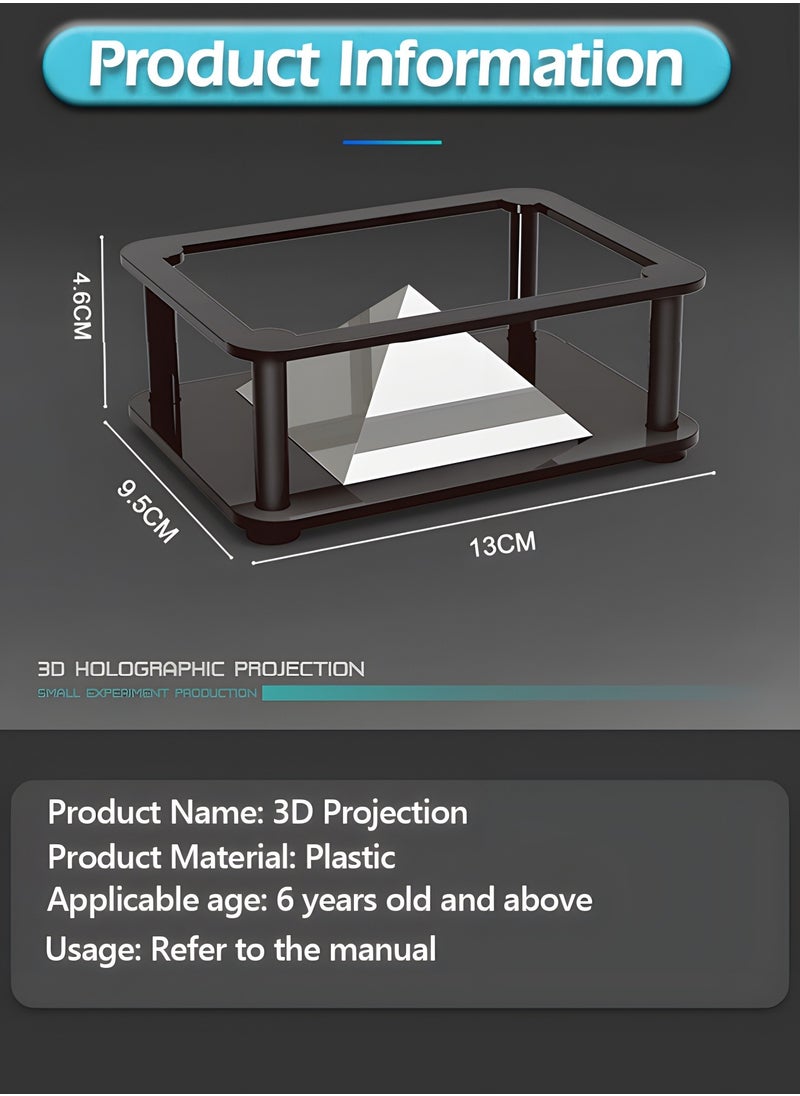 GROIC - 3D Holographic Display Stands,Projector Mobile Smartphone Hologram Bracket,360° Images Holographic Display Stands Projector,for Ad Display/Cartoon Interaction/Entertainment/Gift,Developmental Toys - Image 1