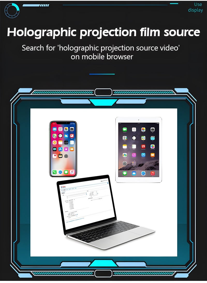 GROIC - 3D Holographic Display Stands,Projector Mobile Smartphone Hologram Bracket,360° Images Holographic Display Stands Projector,for Ad Display/Cartoon Interaction/Entertainment/Gift,Developmental Toys - Image 1