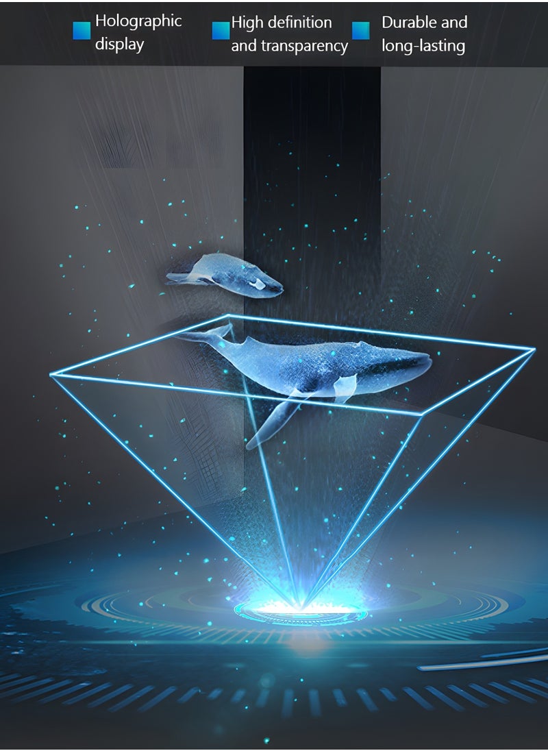 GROIC - 3D Holographic Display Stands,Projector Mobile Smartphone Hologram Bracket,360° Images Holographic Display Stands Projector,for Ad Display/Cartoon Interaction/Entertainment/Gift,Developmental Toys - Image 1