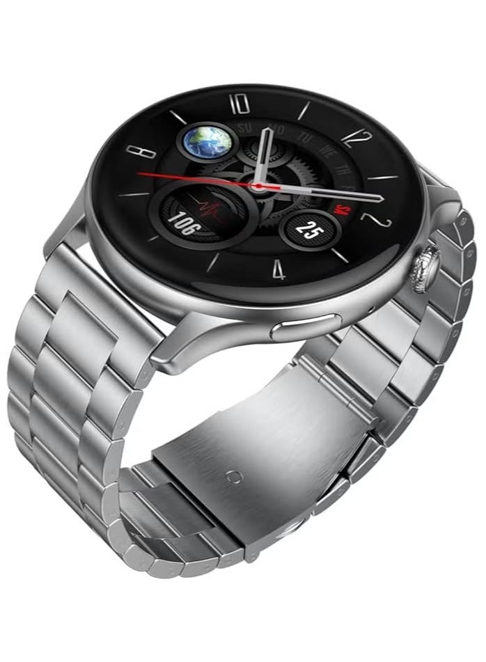 أوتيتو ساعة Oteeto Watch 4 الذكية بشاشة AMOLED مقاس 1.43 بوصة مع حزامين وشاحن لاسلكي للرجال - Image 1