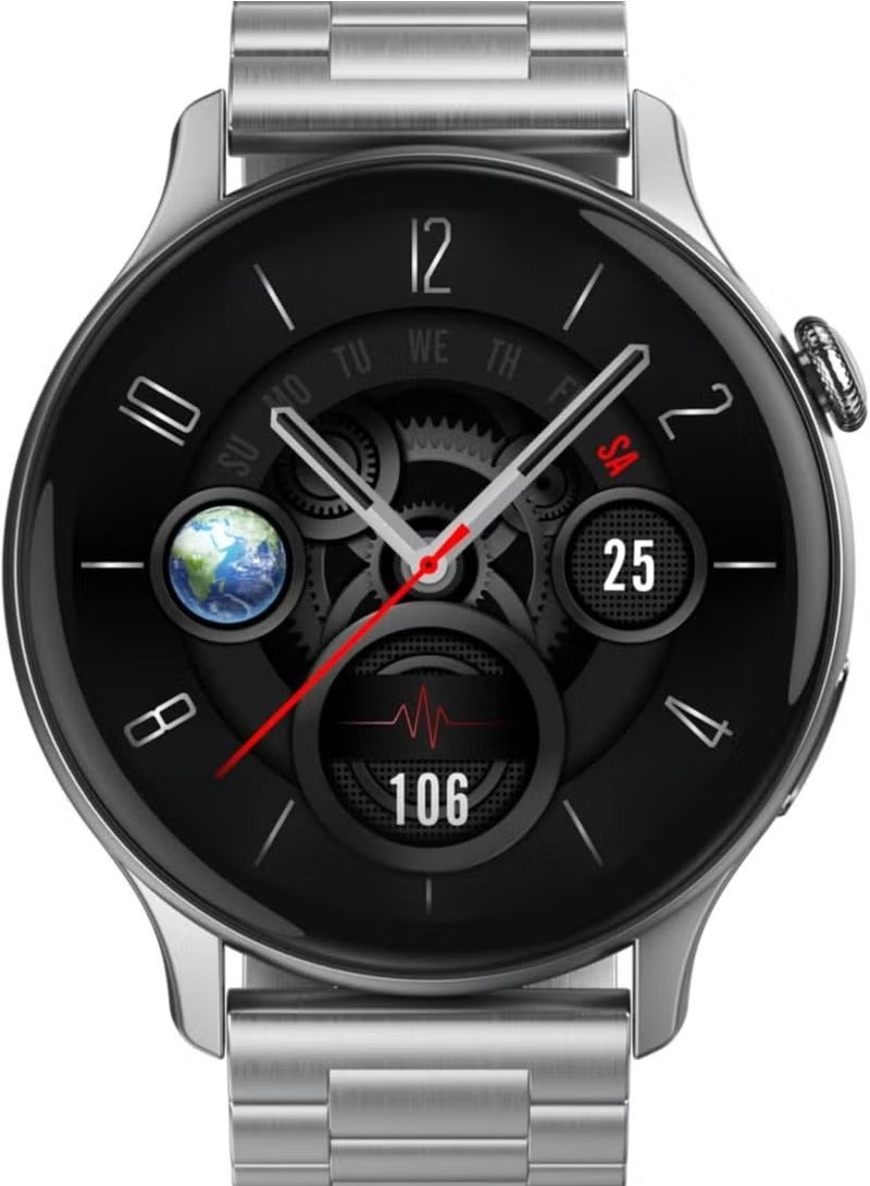 أوتيتو ساعة Oteeto Watch 4 الذكية بشاشة AMOLED مقاس 1.43 بوصة مع حزامين وشاحن لاسلكي للرجال - Image 2