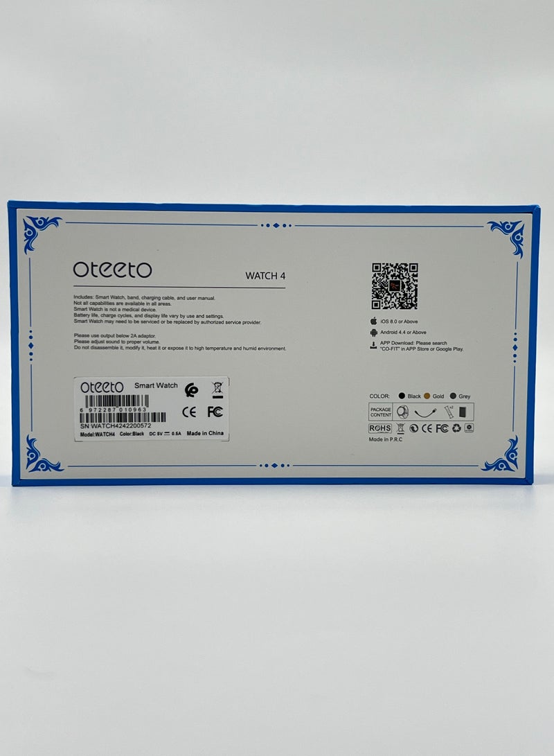 أوتيتو ساعة Oteeto Watch 4 الذكية بشاشة AMOLED مقاس 1.43 بوصة مع حزامين وشاحن لاسلكي للرجال - Image 5