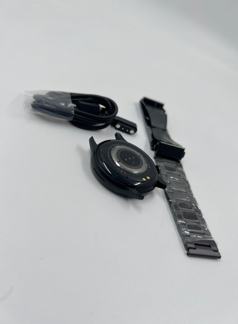 أوتيتو ساعة Oteeto Watch 4 الذكية بشاشة AMOLED مقاس 1.43 بوصة مع حزامين وشاحن لاسلكي للرجال - Image 4