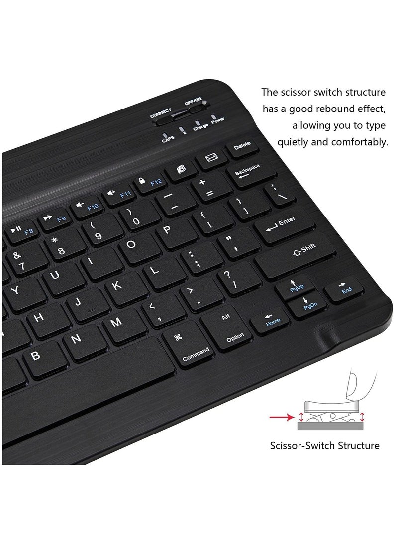 ELTRAZONE Ultra-Slim Bluetooth Keyboard and Mouse Combo Rechargeable Portable Wireless Keyboard Mouse Set for Apple iPad iPhone iOS 13 and Above Samsung Tablet Phone (Black) - Image 4