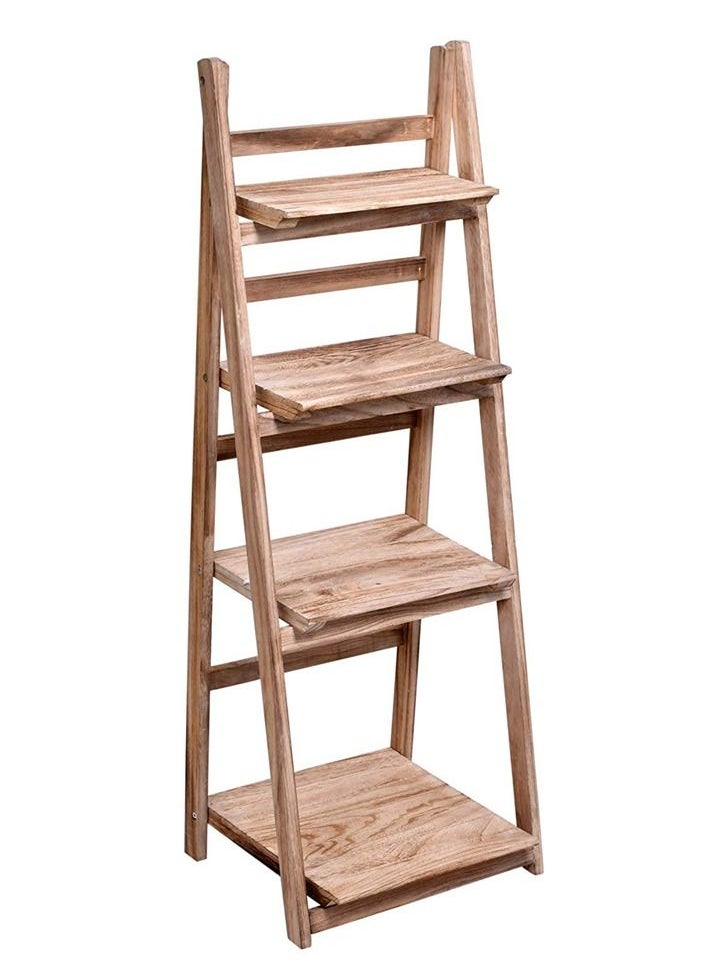 Generic FFD Wooden Flower Stand Foldable Plant Stand Solid Wood Ladder Design Flower Container Vase Pot Display Stand Wood Rack Plant Shelf Rack Flower Rack Book Shelf  - Image 5