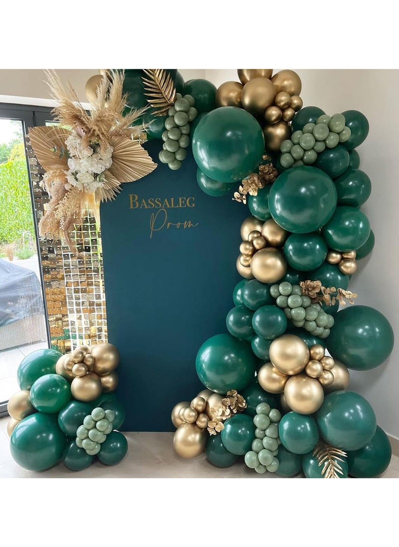 Generic - Dark Green Balloon Arch Kit,126Pcs Green Gold Balloon Arch Garland Kit with Sage Green Balloons Gold Party Balloons for Birthday Party Decoration,Baby Shower Decorations,Jungle Safari Party Decoration - Image 1