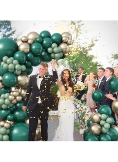 Generic Dark Green Balloon Arch Kit,126Pcs Green Gold Balloon Arch Garland Kit with Sage Green Balloons Gold Party Balloons for Birthday Party Decoration,Baby Shower Decorations,Jungle Safari Party Decoration  - Image 2