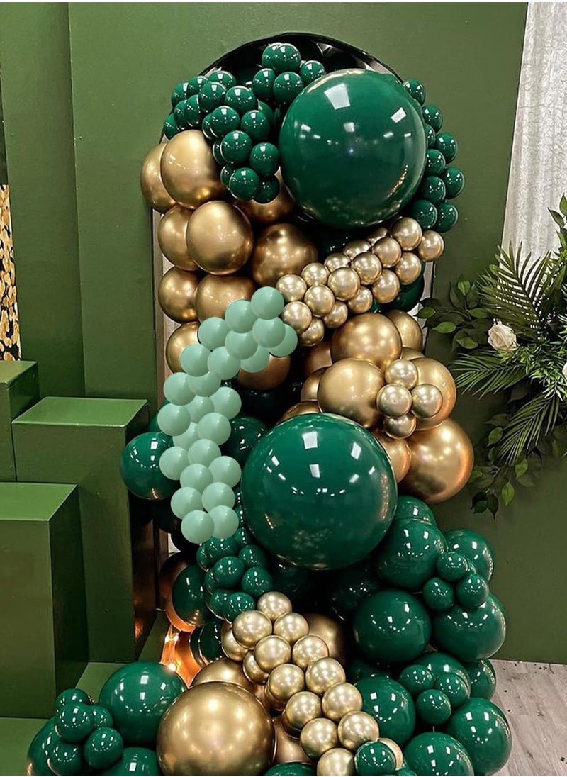 Generic - Dark Green Balloon Arch Kit,126Pcs Green Gold Balloon Arch Garland Kit with Sage Green Balloons Gold Party Balloons for Birthday Party Decoration,Baby Shower Decorations,Jungle Safari Party Decoration - Image 1