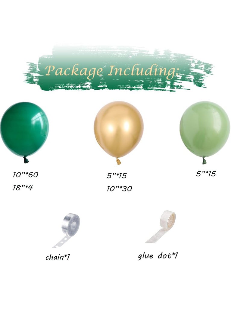 Generic - Dark Green Balloon Arch Kit,126Pcs Green Gold Balloon Arch Garland Kit with Sage Green Balloons Gold Party Balloons for Birthday Party Decoration,Baby Shower Decorations,Jungle Safari Party Decoration - Image 1