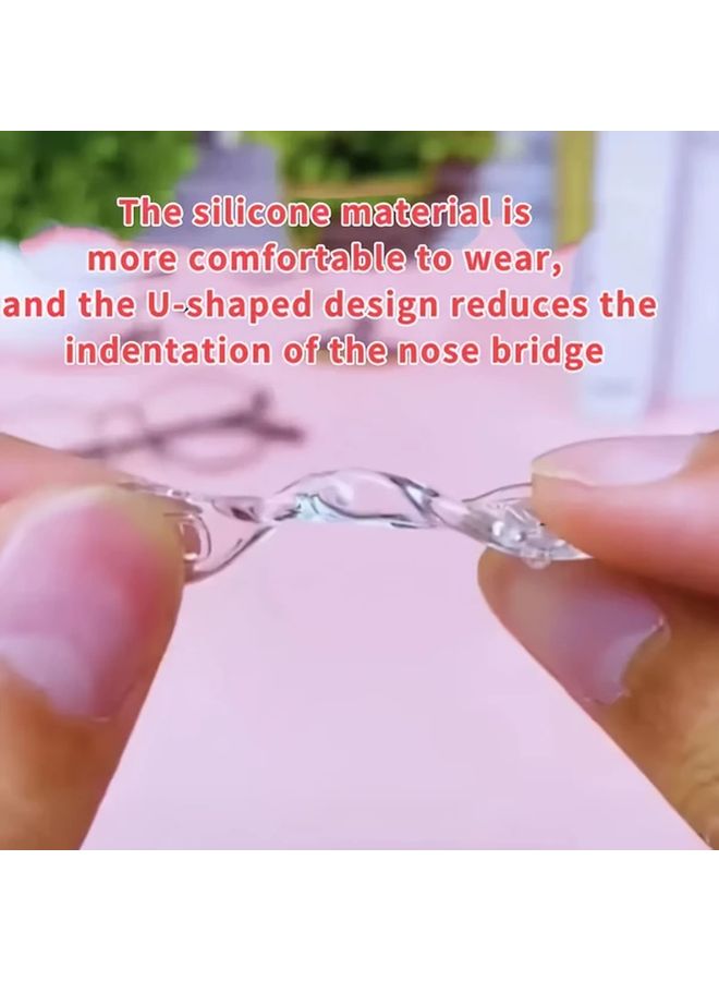 5 قطع وسادات أنف على شكل حرف U للنظارات تقلل الضغط تناسب معظم النظارات بتصميم شفاف - Image 5