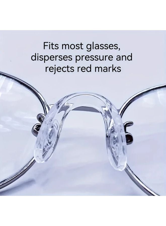 5 قطع وسادات أنف على شكل حرف U للنظارات تقلل الضغط تناسب معظم النظارات بتصميم شفاف - Image 2