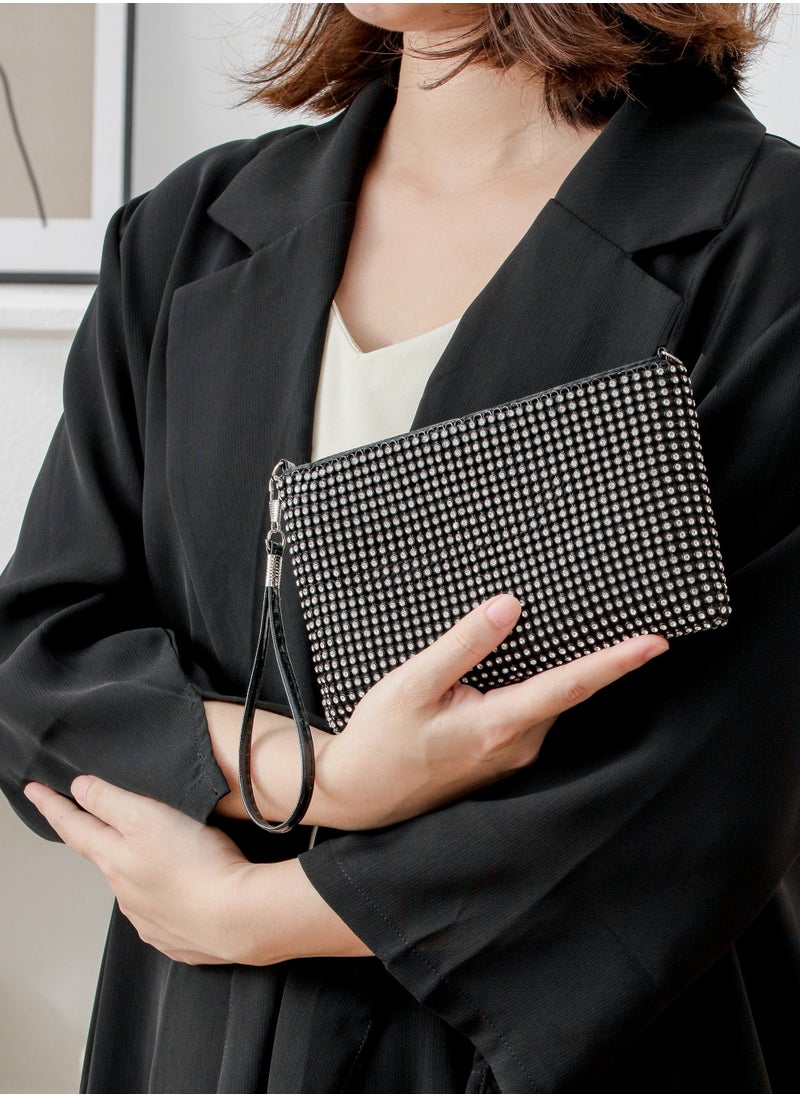 Generic - Women's Handmade Rhinestone Clutch Evening Bag Purse Suitable for Party Prom Wedding - Image 1