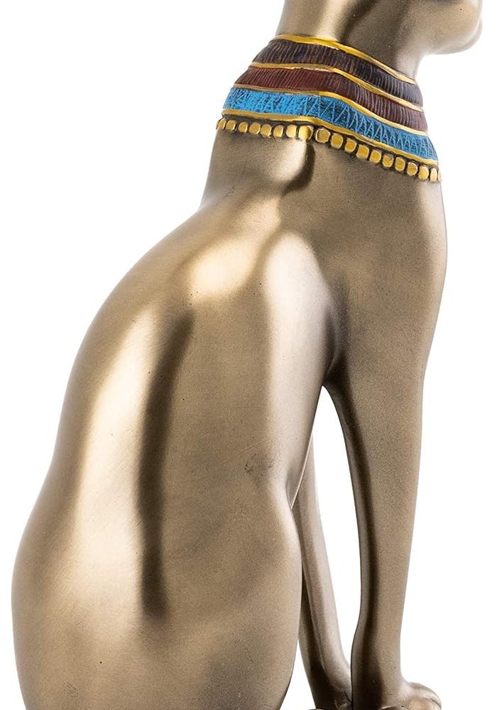 Top Collection 8" H Egyptian Cat Goddess Bastet Figurine - Exquisite Bronze Finish - Image 3