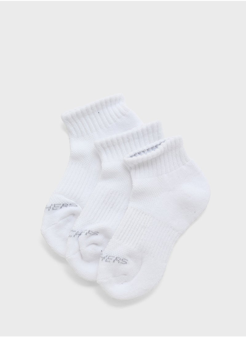 SKECHERS Kids 3 Pack Quarter Crew Socks  - Image 1