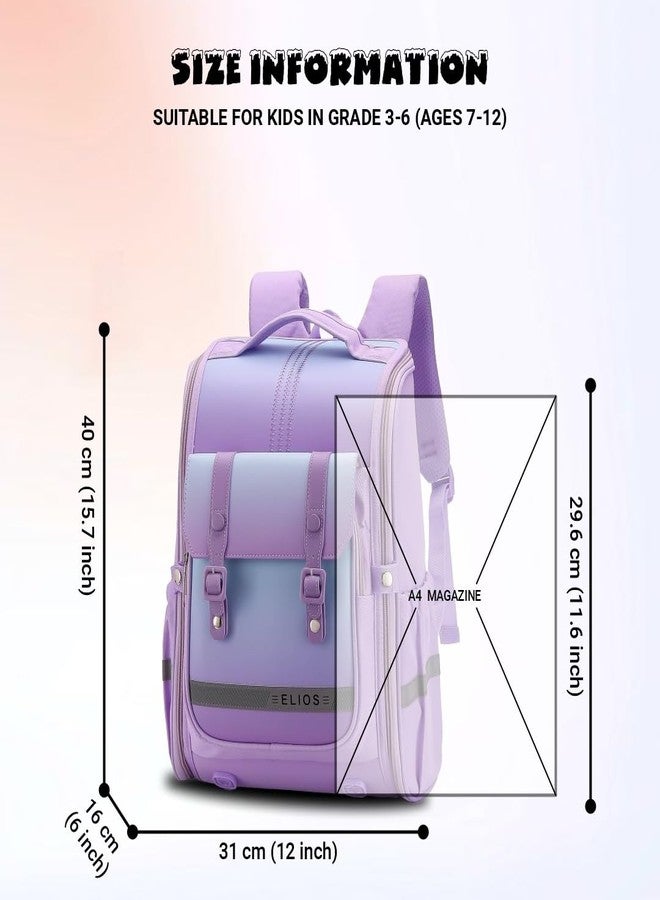 Elios 15" British Design Kids School Backpack for Boys & Girls | Ages 6-10 Years, Class 2-5 | Reflective, Spinal Care, Functional Storage | Birthday & Rakhi Gift - Image 4