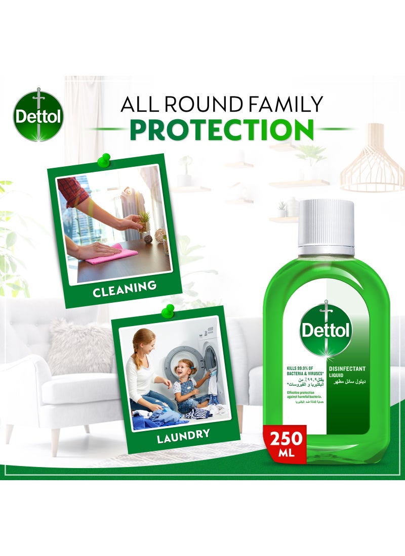Dettol Anti Bacterial Antiseptic Disinfectant Green 250ml - Image 3