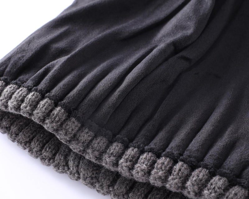 Connectyle Outdoor Classic Basic Men 's Warm Winter Hats Thick Knit Long Cuff Beanie Cap with Lining, 55 60cm, Dark Gray - Image 5