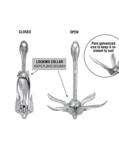 SS WATER SPORTS Water Sports Heavy Duty Galvanized Folding Anchor For Kayaks And Boats  - Image 2