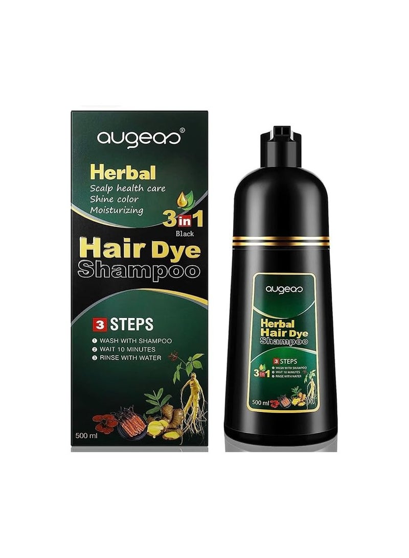 اوجياس شامبو صبغ الشعر باللون البني الداكن للشعر الرمادي، شامبو أوجيو الفوري لتلوين الشعر 3 في 1 للنساء والرجال - Image 1