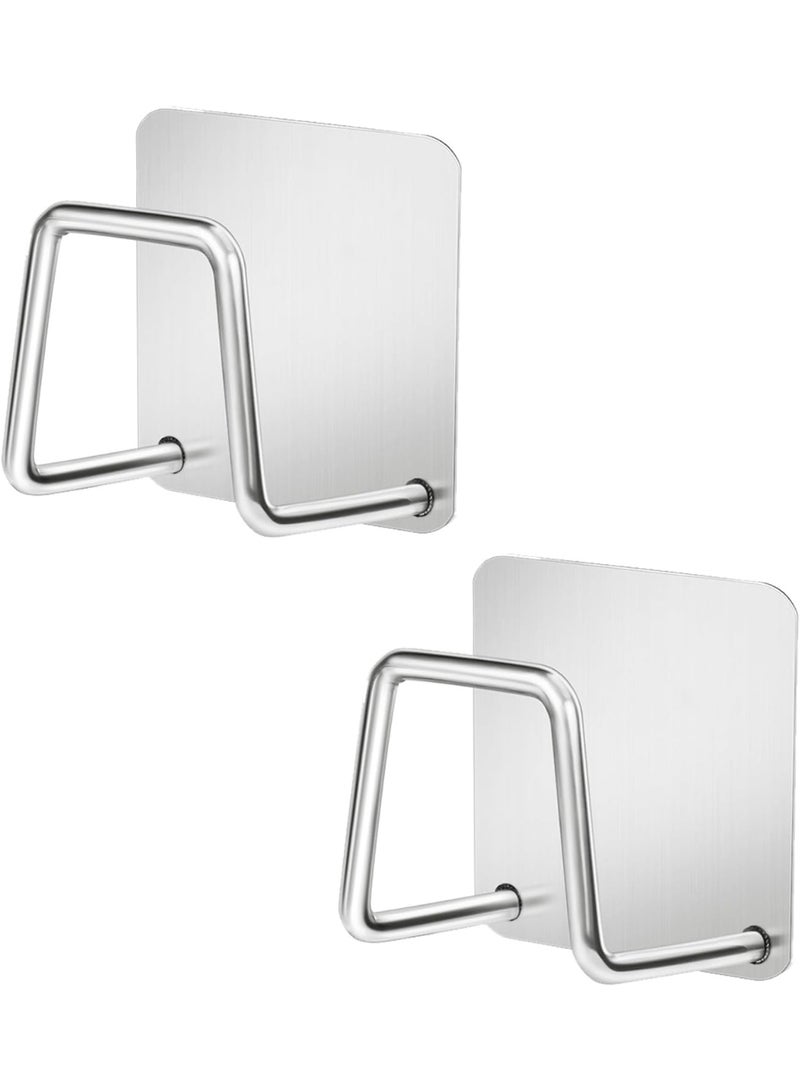 Hugifts Stainless Steel Sponge Holder for Kitchen Sink (2 Pack) | Rustproof, Waterproof, Adhesive Mount, Quick Drying, Suitable for Sink Accessories - Image 1