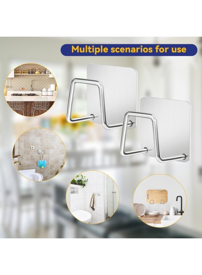 Hugifts Stainless Steel Sponge Holder for Kitchen Sink (2 Pack) | Rustproof, Waterproof, Adhesive Mount, Quick Drying, Suitable for Sink Accessories - Image 2