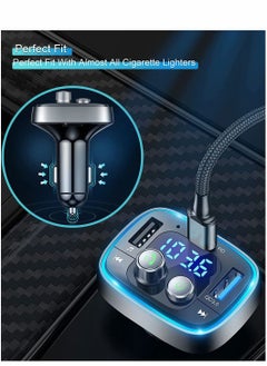 Y&D Bluetooth Adapter for Car Wireless FM Radio Transmitter Excefore Handsfree Calling Audio Receiver MP3 Music Player QC3.0 Type-C PD USB Charger 7 Colors LED Backlit  - Image 4
