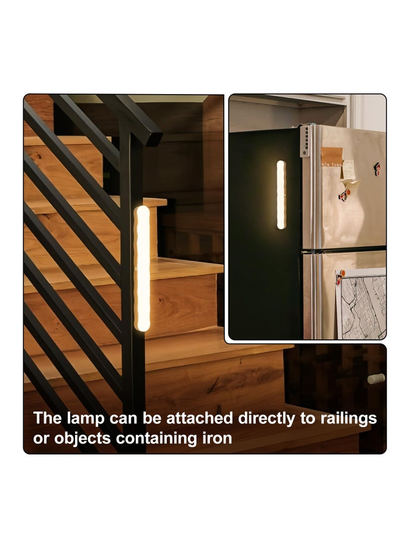 SYOSI Touch Control Magnet Bedside Lamp,Wood Color Grain Light Bar Wall Lamp, 360° Rotation Rechargeable Cordless Light for Living Room Bedroom - Image 4