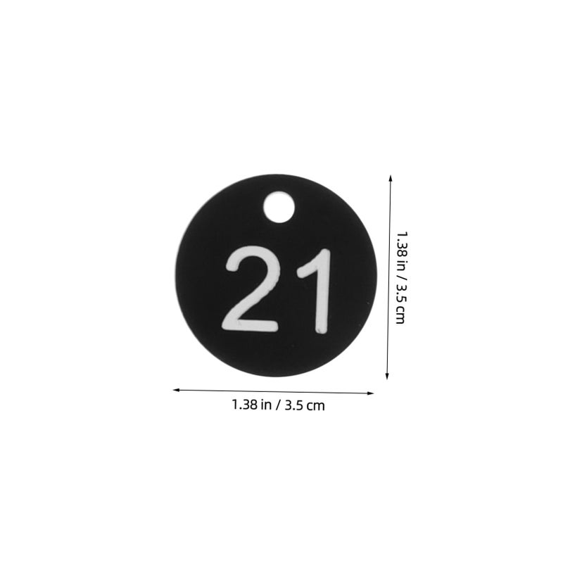 Black Key Organizer Tags 50PCS Engraved Plastic Discs for Key Box Management Cabinet Coding Travel Bag Identification - Image 3