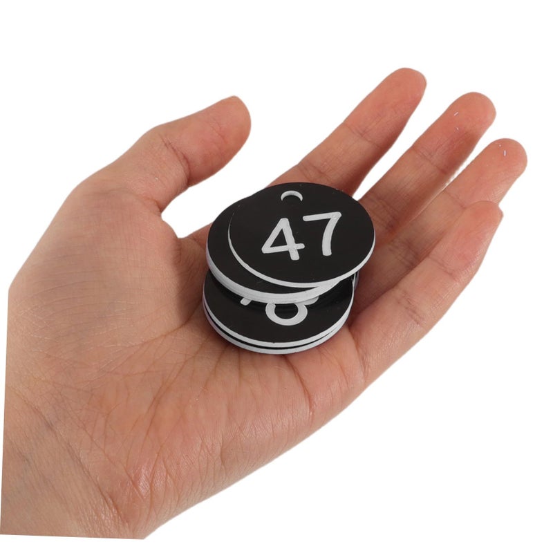 Black Key Organizer Tags 50PCS Engraved Plastic Discs for Key Box Management Cabinet Coding Travel Bag Identification - Image 5