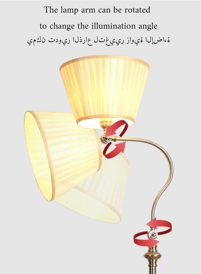 Bukela Floor Lamps, 3 Color Living Bedroom Bedside Floor Lamp, Hotel Living Room Study Retro Vertical Table Lamp with Coffee Table Black 156 cm - Image 3