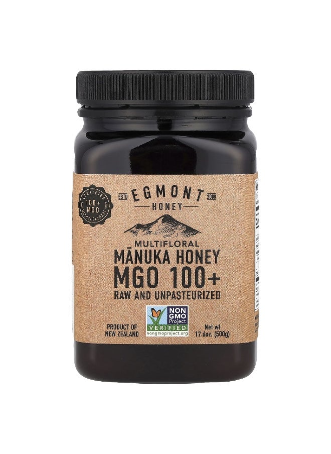 EGMONT HONEY Egmont Honey, Multifloral Manuka Honey, Raw And Unpasteurized, MGO 100+, 17.6 oz (500 g)  - Image 1