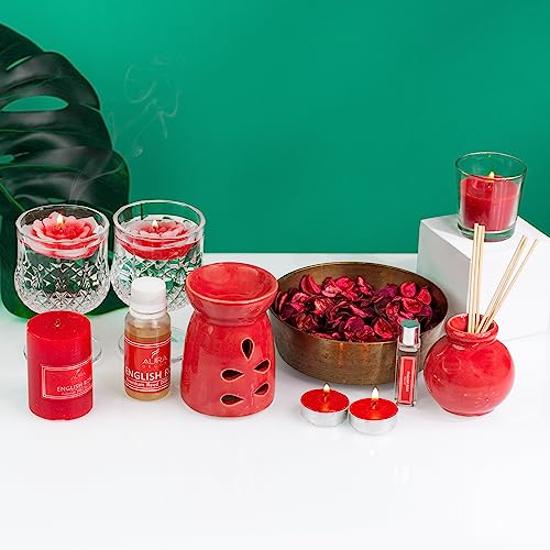 AURA DECOR AuraDecor Aromatheraphy Gift Set Combo || Diffuser || Reed Diffuser || Votive Candle || Tealight Candle || Potpourri || Pillar Candle || Floating Candle (Rose) - Image 5