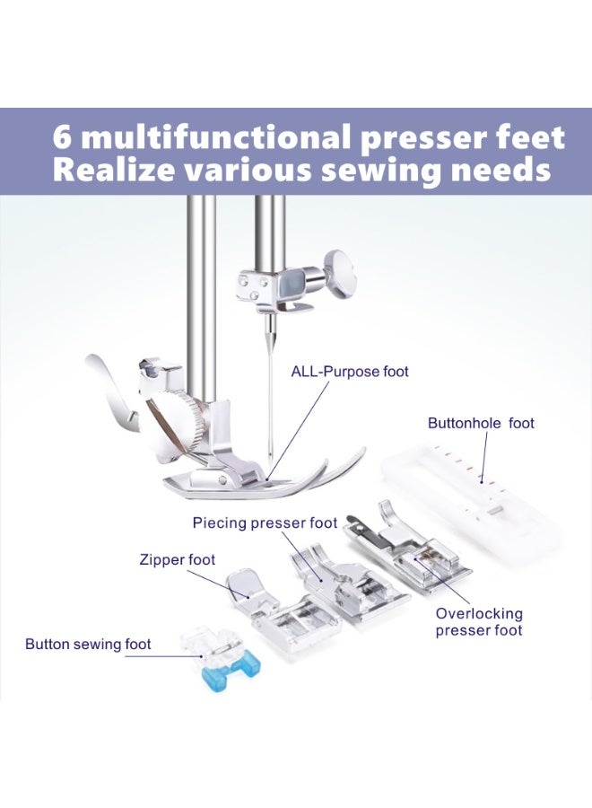 ASIV Product Title: Mini Portable Electric Sewing Machine (Beginner-Friendly) - 12 Stitch Patterns + Foot Pedal + 6 Replacement Presser Feet + Extension Table - Image 5