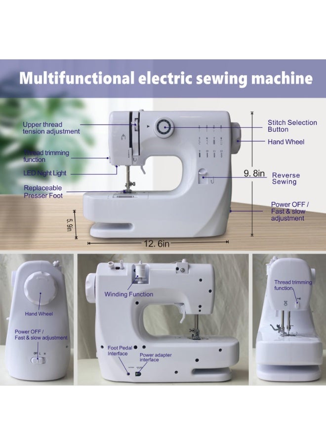 ASIV Product Title: Mini Portable Electric Sewing Machine (Beginner-Friendly) - 12 Stitch Patterns + Foot Pedal + 6 Replacement Presser Feet + Extension Table - Image 4