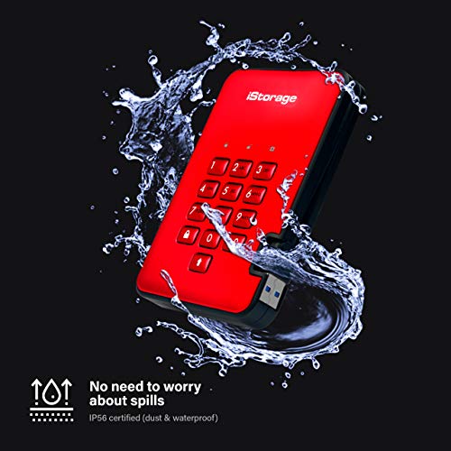 iStorage diskAshur2 HDD 1TB Red | Secure portable hard drive | Password protected | Dust & water resistant | Hardware Encryption - Image 5