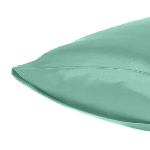 Oussum Satin Silk Pillowcase Cover Soft and Comfortable Hair & Skin Envelop Closure Home Decor Single Pcs with Free Scrunchie (Frosty Spruce, Standard Size(20"x26") - Image 5
