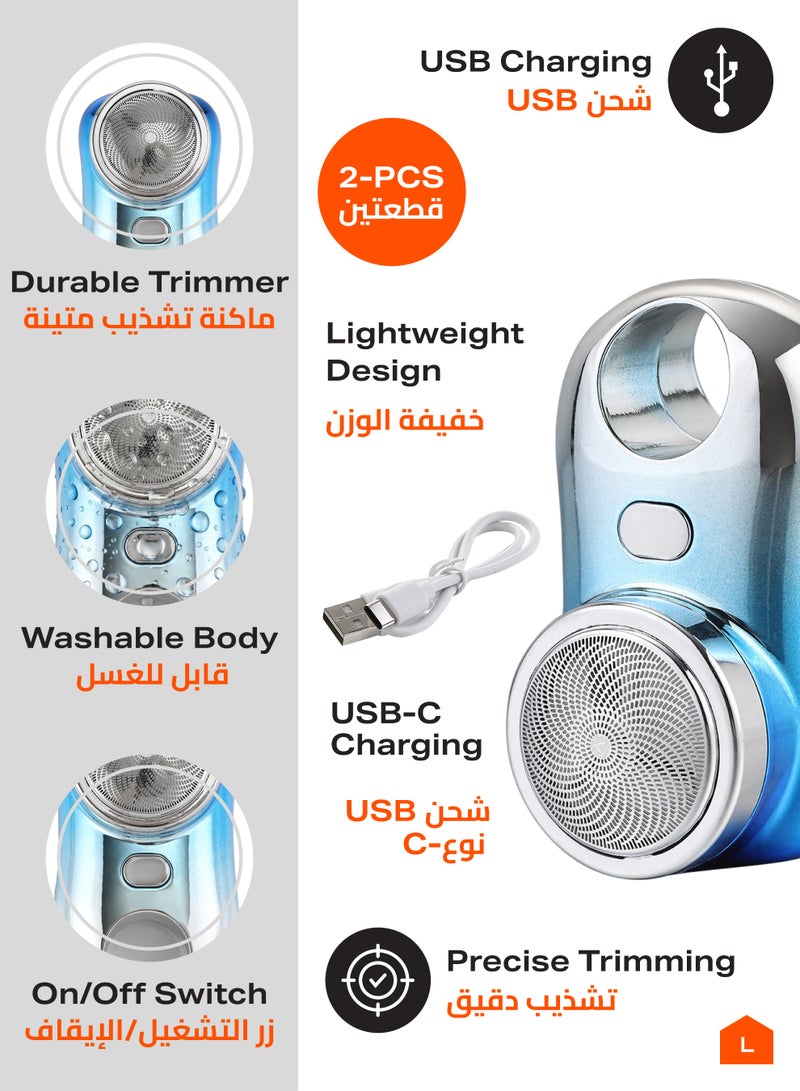 Mini Rechargeable Shaver - Portable Electric Travel Razor with USB Type-C Charging, Protective Cap, and One-Button Operation - Ideal for Facial Hair, Peach Fuzz, Neck, and On-the-Go Grooming - Image 2
