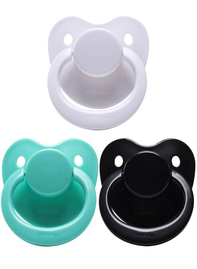 LittleForBig 3-Pacifier Pack BigShield Adult Sized Gen-1 Black White Green - Image 1