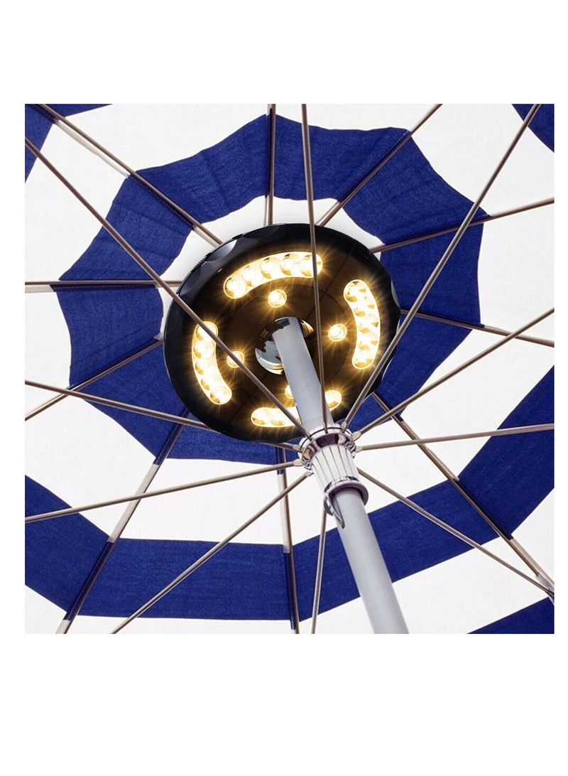 Camping Lamp Outdoor Patio Umbrella Light 3 Brightness Modes Cordless 28 LED Lights Battery Operated,Umbrella Pole Light for Tent Umbrellas,Camping Tents or Outdoor Use, Umbrella Tent Lamp