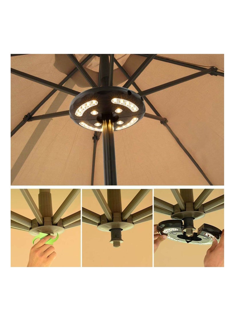 Camping Lamp Outdoor Patio Umbrella Light 3 Brightness Modes Cordless 28 LED Lights Battery Operated,Umbrella Pole Light for Tent Umbrellas,Camping Tents or Outdoor Use, Umbrella Tent Lamp