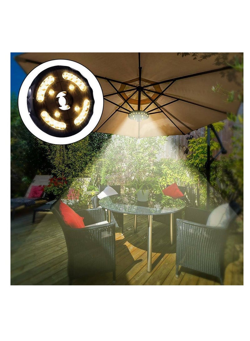 Camping Lamp Outdoor Patio Umbrella Light 3 Brightness Modes Cordless 28 LED Lights Battery Operated,Umbrella Pole Light for Tent Umbrellas,Camping Tents or Outdoor Use, Umbrella Tent Lamp