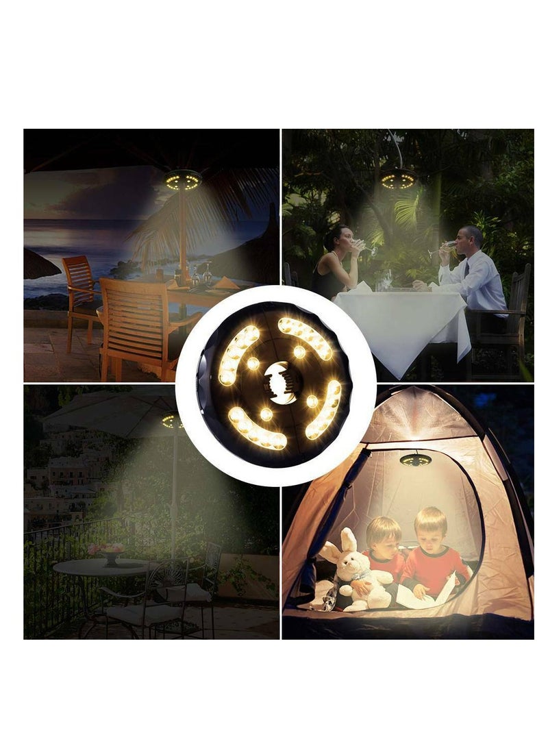 Camping Lamp Outdoor Patio Umbrella Light 3 Brightness Modes Cordless 28 LED Lights Battery Operated,Umbrella Pole Light for Tent Umbrellas,Camping Tents or Outdoor Use, Umbrella Tent Lamp