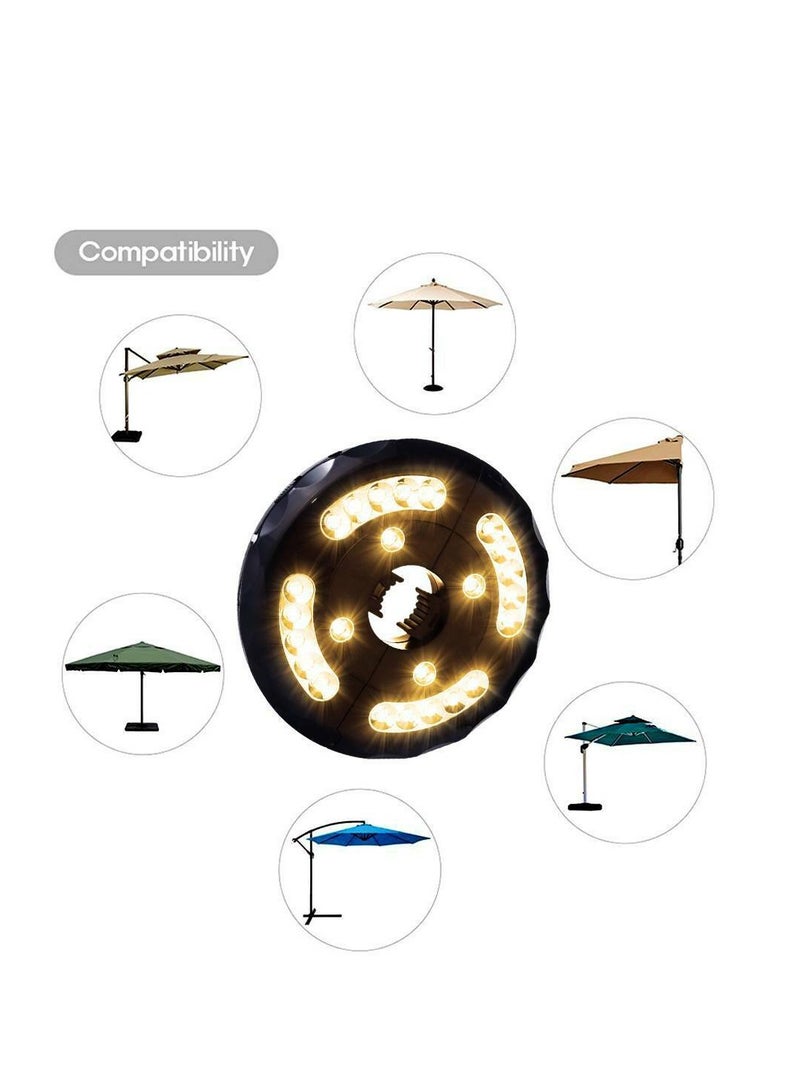 Camping Lamp Outdoor Patio Umbrella Light 3 Brightness Modes Cordless 28 LED Lights Battery Operated,Umbrella Pole Light for Tent Umbrellas,Camping Tents or Outdoor Use, Umbrella Tent Lamp