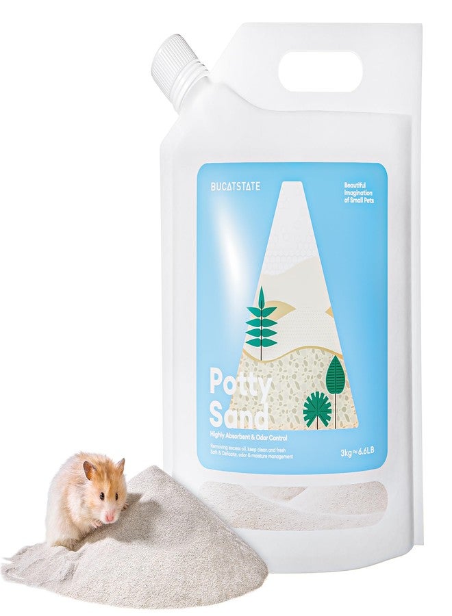 BUCATSTATE Hamster Sand 6.6LB, Highly Absorbent & Odor Control Potty Litter, Sand for Hamster Bath, Chinchillas, Gerbils, Mice, Degus and Other Small Pets (ZeoliteSand) - Image 1